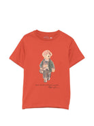 T-shirt per bambino Polo Ralph Lauren Kids arancione con stampa grafica 322B27298 001 Ralph Lauren kids 