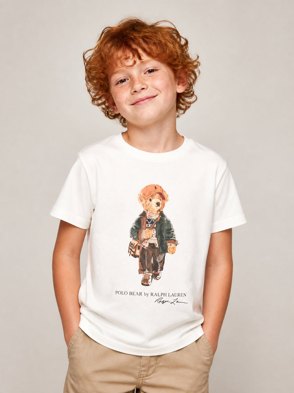 T-shirt per bambino Polo Ralph Lauren Kids bianca con stampa grafica 322B27298 002 Ralph Lauren kids 