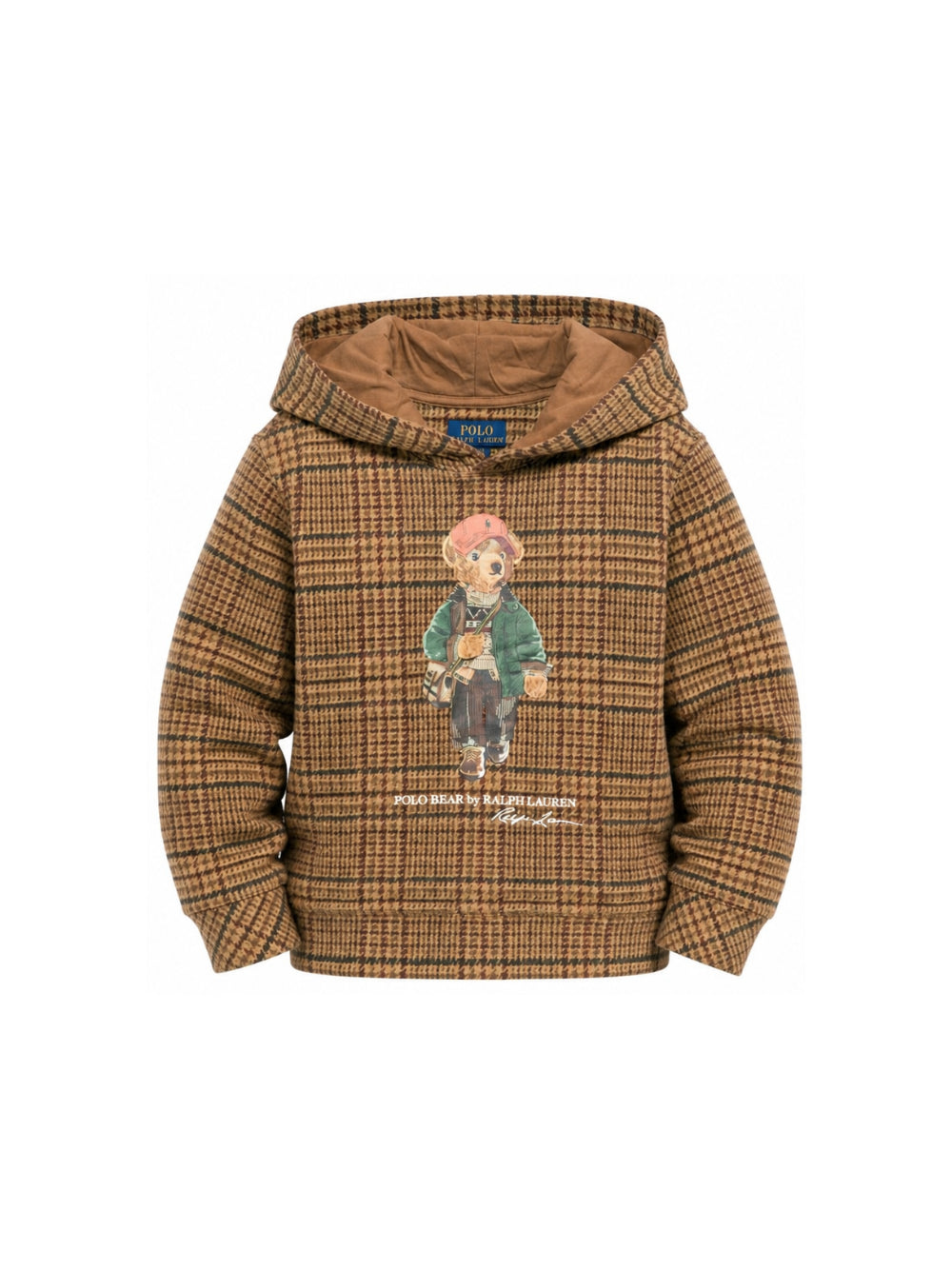 Felpa per bambino Polo Ralph Lauren Kids marrone con fantasia in pied-de-poule 322B27801 001 Ralph Lauren kids 