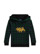 Felpa per bambino Polo Ralph Lauren Kids verde con design tartan 322B28146 001 Ralph Lauren kids 