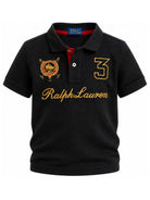 T-shirt per bambino Polo Ralph Lauren Kids nera con logo ricamato sul davanti 322B28163 BLACK Ralph Lauren kids 
