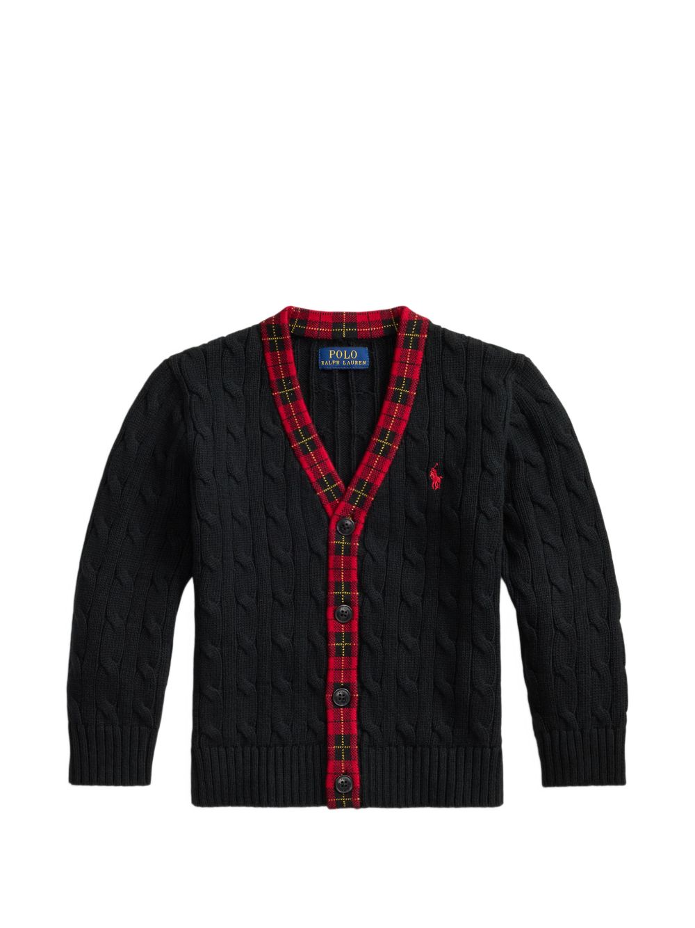 Cardigan per bambino Polo Ralph Lauren Kids nero con trama intrecciata 322B28345 BLACK Ralph Lauren kids 