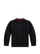 Cardigan per bambino Polo Ralph Lauren Kids nero con trama intrecciata 322B28345 BLACK Ralph Lauren kids 