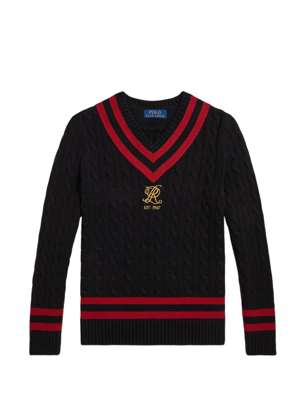 Maglione per bambino Polo Ralph Lauren Kids nero con maglia intrecciata 322B28777 001 Ralph Lauren kids 