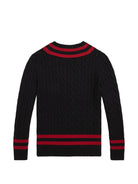 Maglione per bambino Polo Ralph Lauren Kids nero con maglia intrecciata 322B28777 001 Ralph Lauren kids 