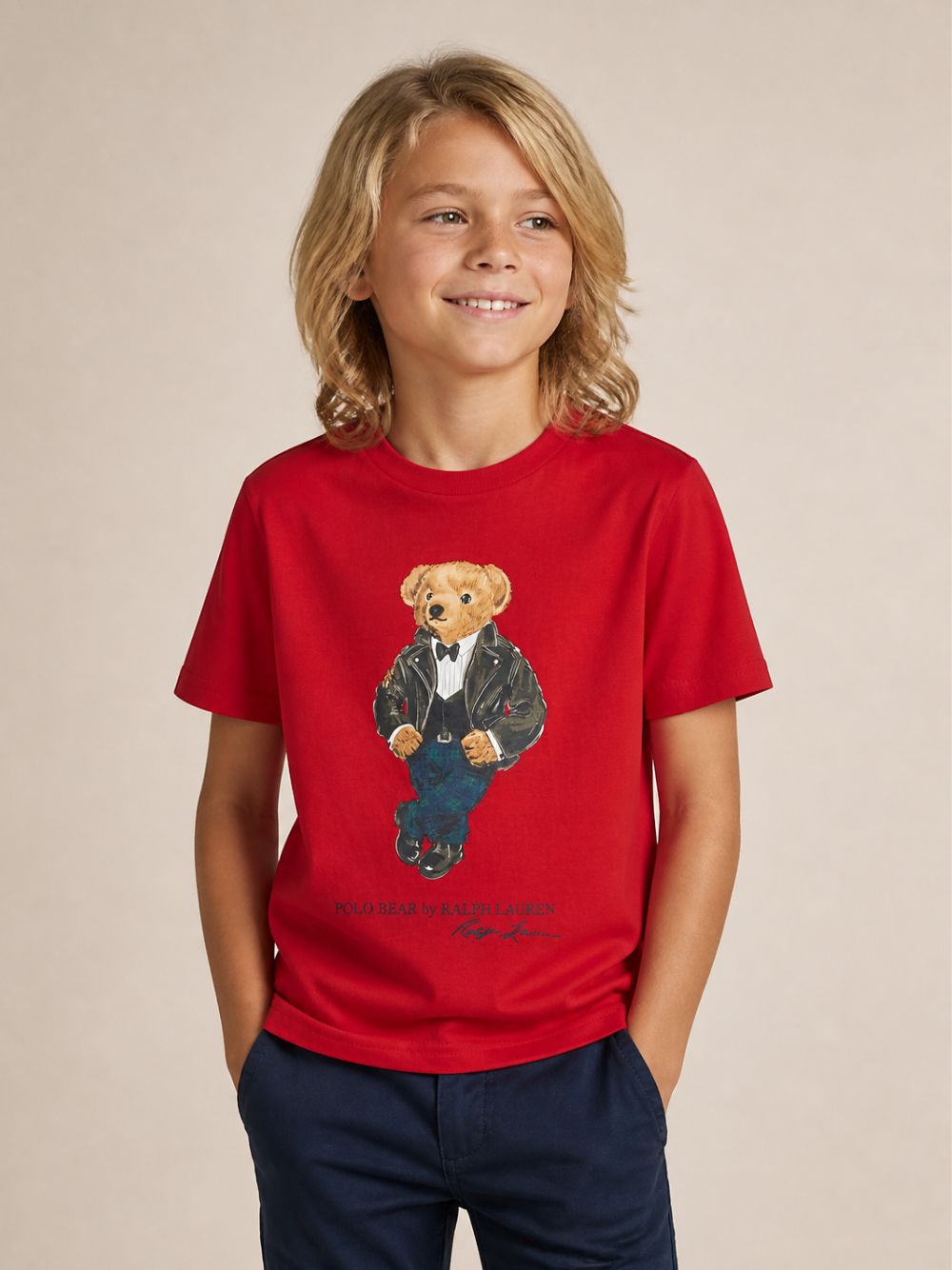 T-shirt per bambino Polo Ralph Lauren Kids rossa con stampa Polo Bear sul davanti 322B29156 002 Ralph Lauren kids 