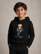 Felpa per bambino Polo Ralph Lauren Kids nera con stampa Polo Bear sul davanti 322B29158 001 Ralph Lauren kids 