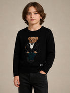Maglione per bambino Polo Ralph Lauren Kids nero con ricamo Polo Bear 322B29194 001 Ralph Lauren kids 