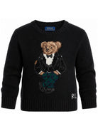 Maglione per bambino Polo Ralph Lauren Kids nero con ricamo Polo Bear 322B29194 001 Ralph Lauren kids 