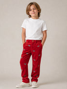 Pantaloni per bambino Polo Ralph Lauren Kids rosso in velluto a coste 322B29523 001 Ralph Lauren kids 