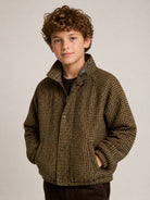 Giubbino per bambino Polo Ralph Lauren Kids marrone con stampa in pied-de-poule 323B23424 001 Ralph Lauren kids 