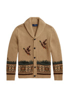Cardigan per bambino PoloRalph Lauren Kids beige con scollo a scialle 323B26121 001 Ralph Lauren kids 