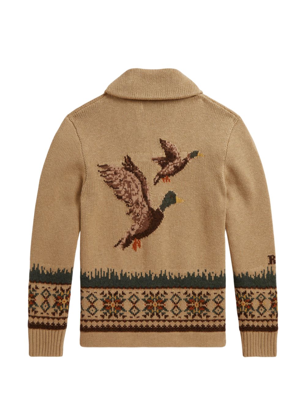 Cardigan per bambino PoloRalph Lauren Kids beige con scollo a scialle 323B26121 001 Ralph Lauren kids 