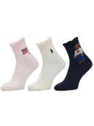 Set di tre calzini per bambina Polo Ralph Lauren Kids multicolore con bordo a volant 446P11076 001 Ralph Lauren kids 