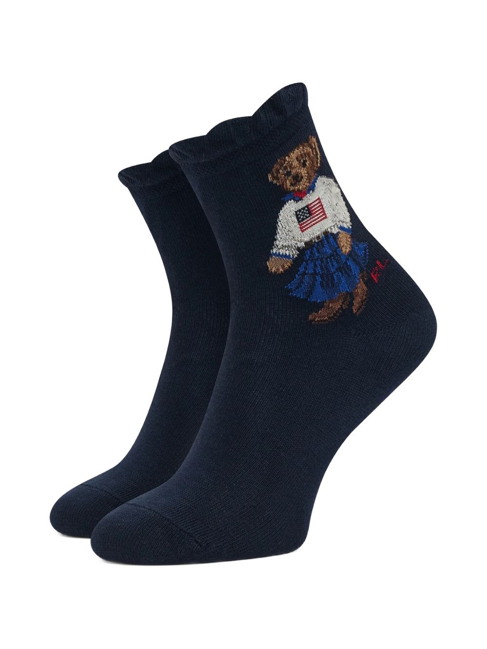 Set di tre calzini per bambina Polo Ralph Lauren Kids multicolore con bordo a volant 446P11076 001 Ralph Lauren kids 