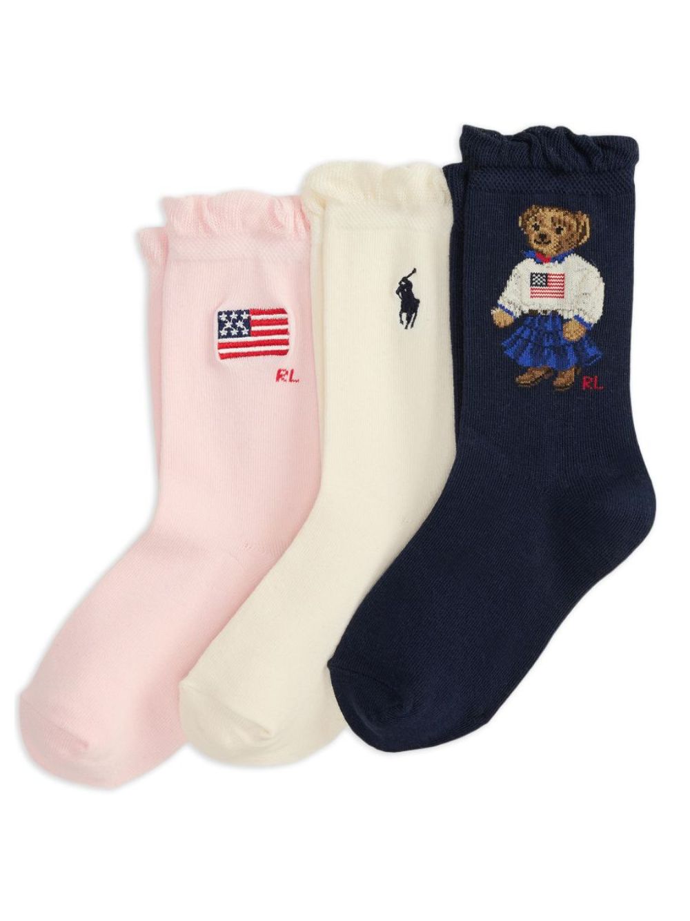 Calzini per bambina Ralph Lauren Kids multicolor set da (3 pezzi) 447P11076 001 Ralph Lauren kids 