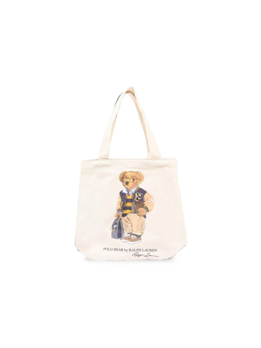 Borsa shopper tote per bambini Polo Ralph Lauren Kids bianco con stampa Polo Bear 9AR021 J9F Ralph Lauren kids 