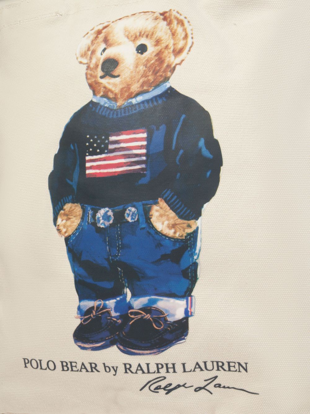 Borsa a spalla per bambini Polo Ralph Lauren Kids bianca con stampa Polo Bear sul davanti 9AR021 W3Y Ralph Lauren kids 