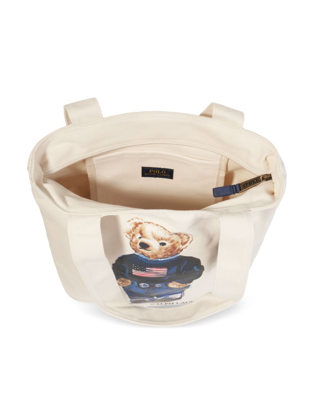 Borsa a spalla per bambini Polo Ralph Lauren Kids bianca con stampa Polo Bear sul davanti 9AR021 W3Y Ralph Lauren kids 
