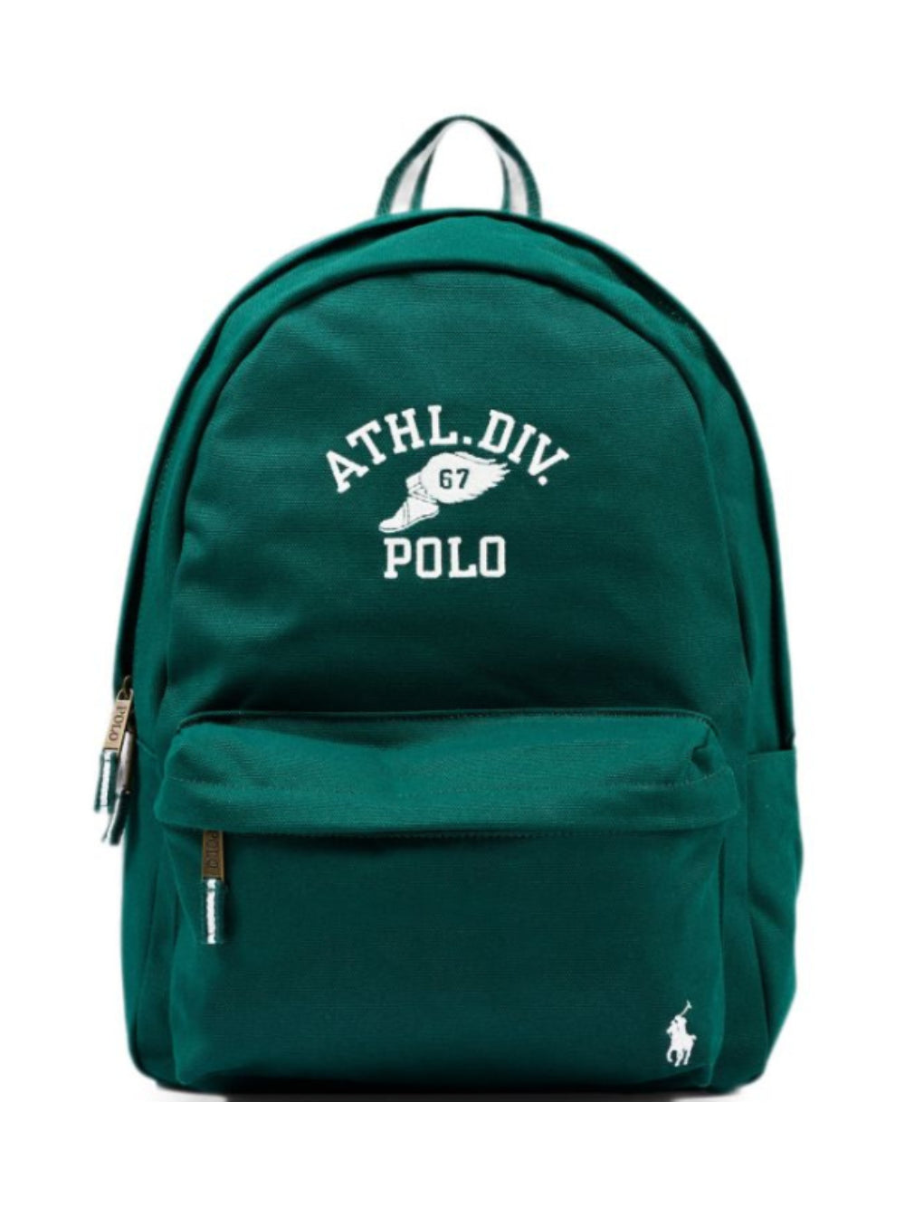 Zaino per bambini Polo Ralph Lauren Kids verde con logo ricamato sul davanti 9AR195 F9K Ralph Lauren kids 