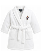 Accappatoio per bambini Polo Ralph Lauren Kids bianco con motivo Polo Bear P0042 001 Ralph Lauren kids 