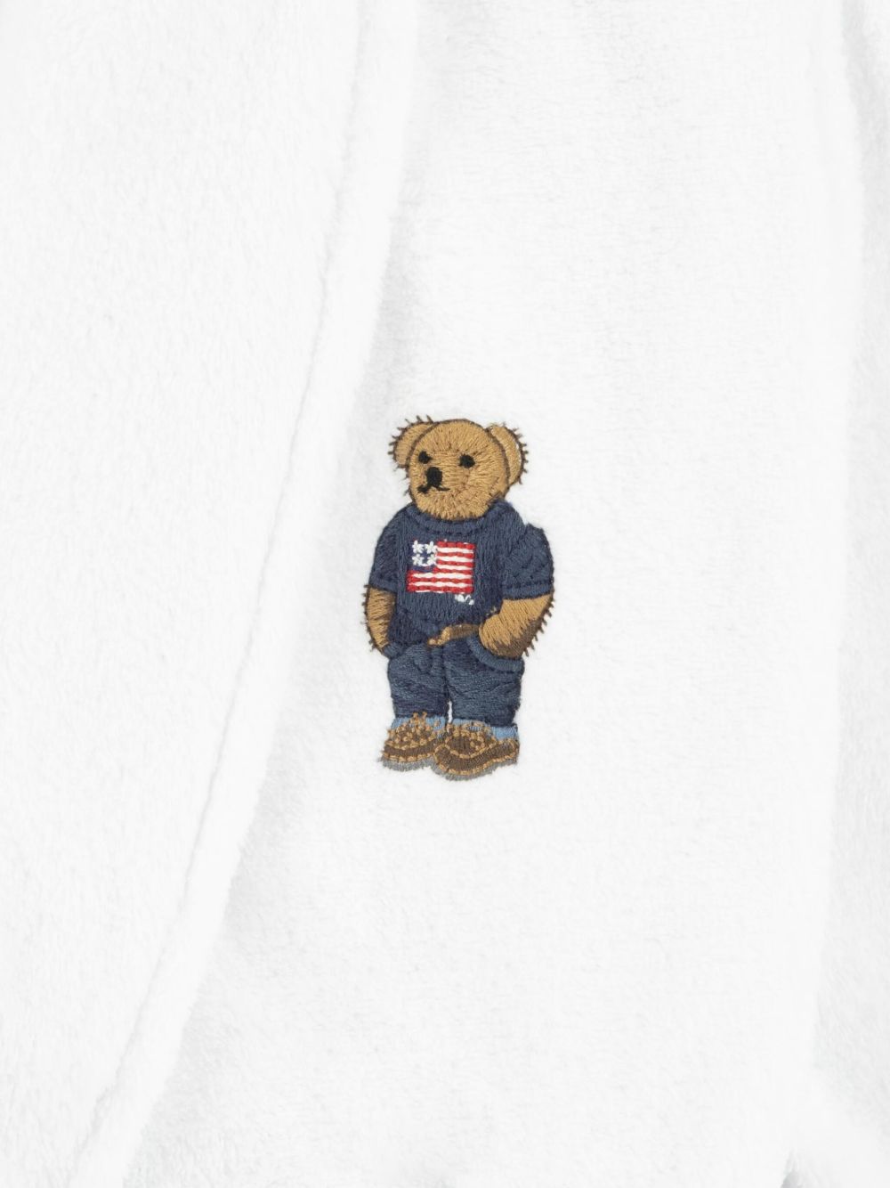 Accappatoio per bambini Polo Ralph Lauren Kids bianco con motivo Polo Bear P0042 001 Ralph Lauren kids 