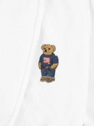 Accappatoio per bambini Polo Ralph Lauren Kids bianco con motivo Polo Bear P0042 001 Ralph Lauren kids 