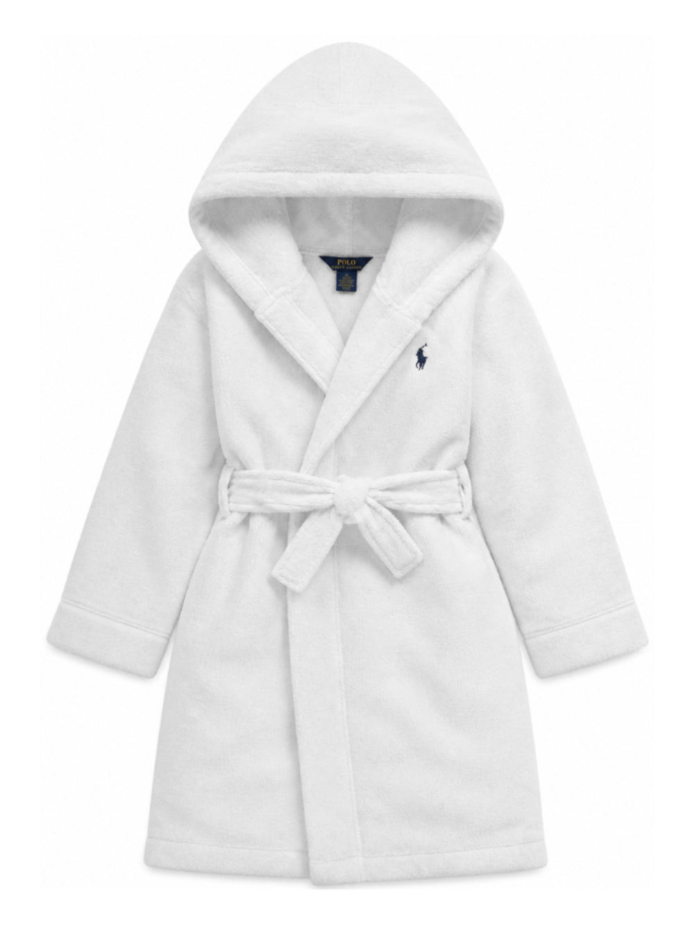 Accappatoio per bambini Polo Ralph Lauren Kids bianco con motivo Polo Pony P0188 001 Ralph Lauren kids 