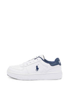 Sneakers per bambino Polo Ralph Lauren Kids bianche con logo ricamato RF103793 WHITE Ralph Lauren kids 