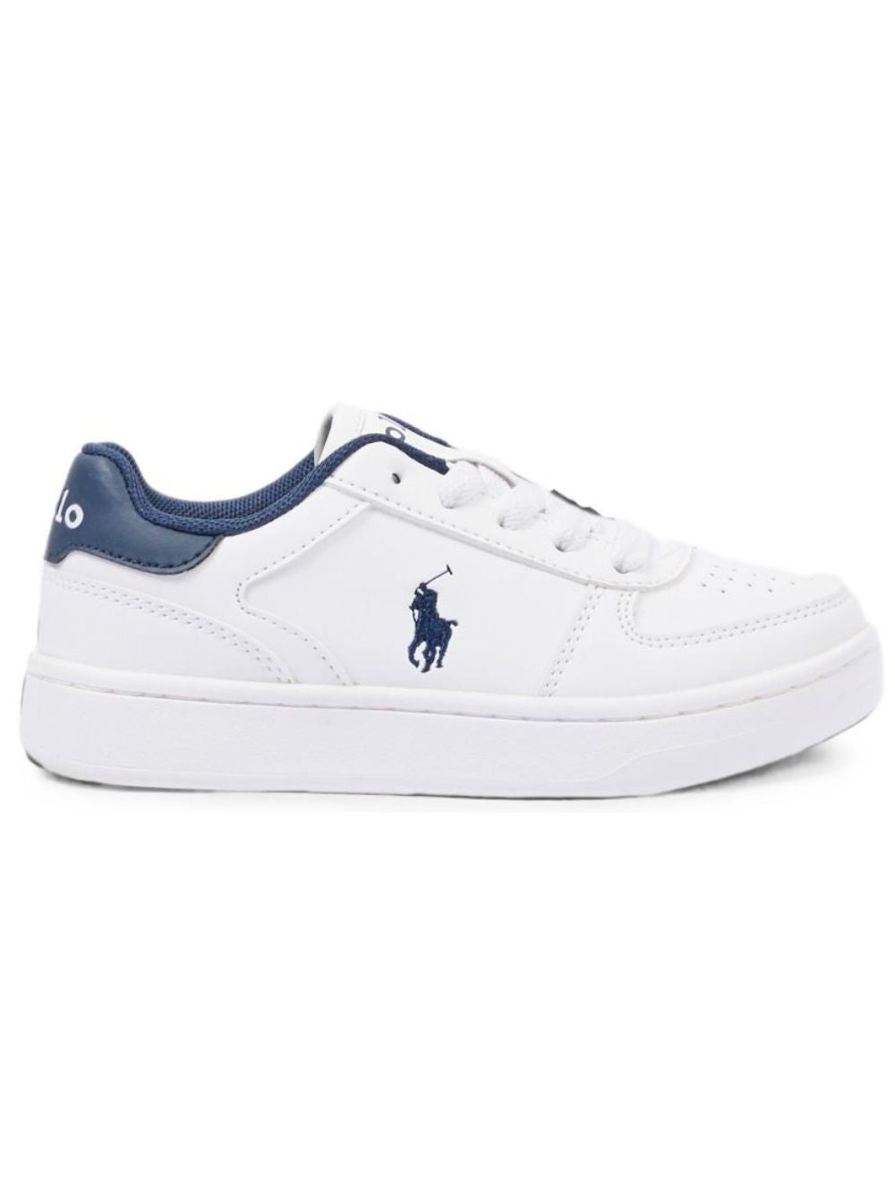 Sneakers per bambino Polo Ralph Lauren Kids bianche con logo ricamato RF103793 WHITE Ralph Lauren kids 