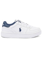 Sneakers per bambino Polo Ralph Lauren Kids bianche con logo ricamato RF103793 WHITE Ralph Lauren kids 