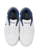 Sneakers per bambino Polo Ralph Lauren Kids bianche con logo ricamato RF103793 WHITE Ralph Lauren kids 