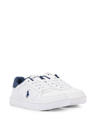 Sneakers per bambino Polo Ralph Lauren Kids bianche con logo ricamato RF103793 WHITE Ralph Lauren kids 