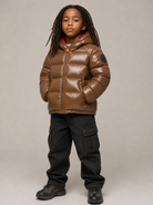 Giubbino per bambino Save The Duck Kids marrone lucido con deisgn trapuntato J31280B LOVE21 40054 SAVE THE DUCK KIDS 
