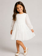 Abito per bambina Simonetta Kids bianco con dettagli floreali SZ1A80 O0075 100 SIMONETTA KIDS 
