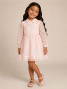 Abito a balze per bambina Simonetta Kids rosa chiaro trasparente SZ1A90 O0075 51E SIMONETTA KIDS 