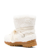 Stivali stringati per bambina Stella McCartney Kids bianchi in shearling sintetico TZ0B96 Z3987 189 STELLA McCARTNEY KIDS 