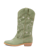 Stivali per bambina Stella McCartney Kids verde con motivo cavallo ricamato TZ0C16 Z3983 70G STELLA McCARTNEY KIDS 