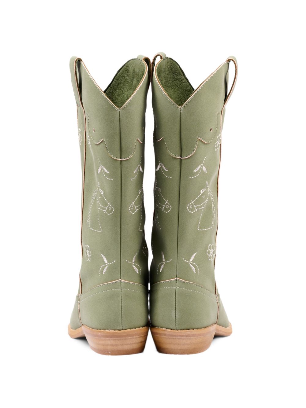 Stivali per bambina Stella McCartney Kids verde con motivo cavallo ricamato TZ0C16 Z3983 70G STELLA McCARTNEY KIDS 
