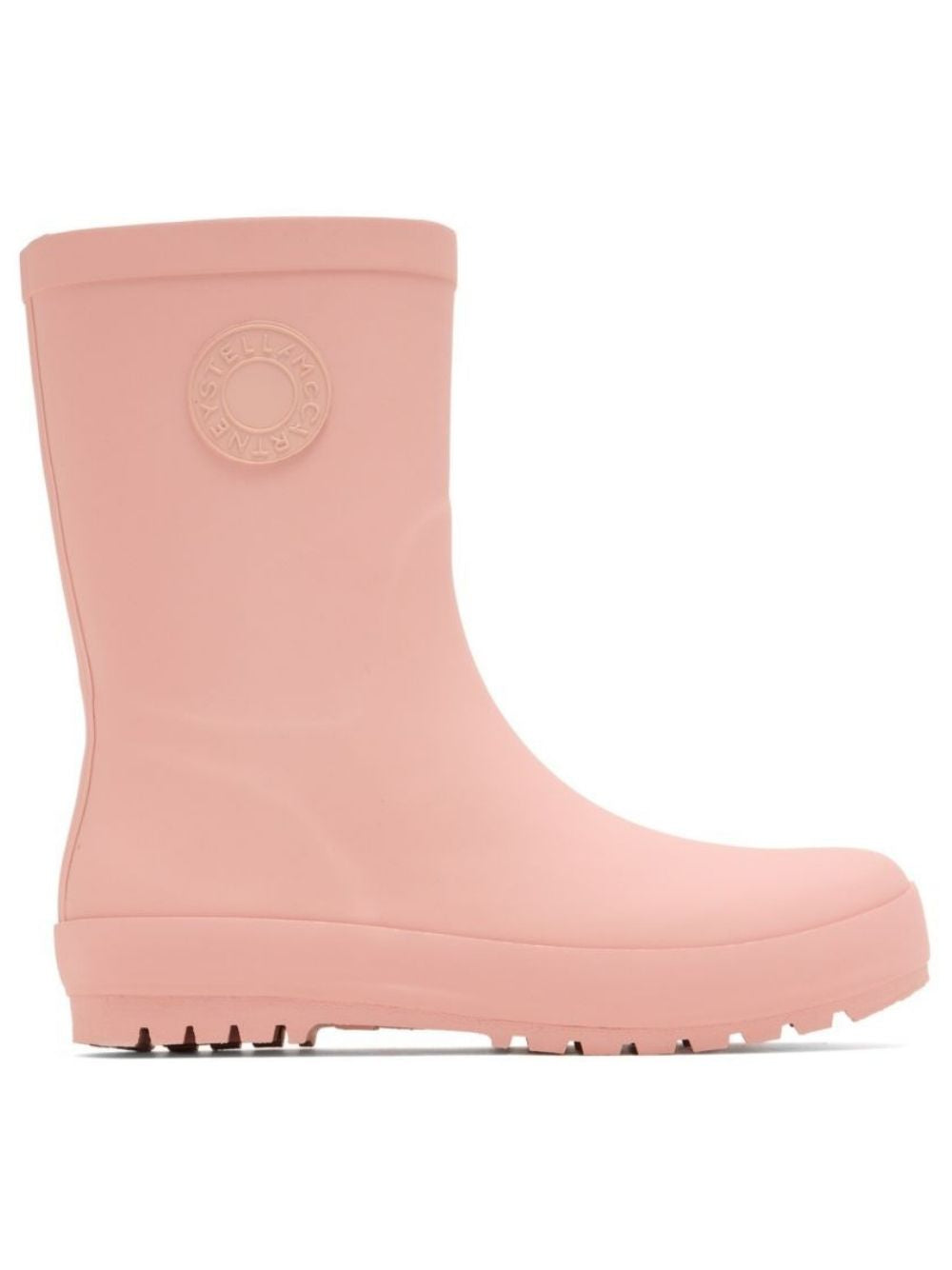 Stivali da pioggia per bambina Stella McCartney Kids rosa con patch logo sui lati TZ0D06 Z0234 50M STELLA McCARTNEY KIDS 