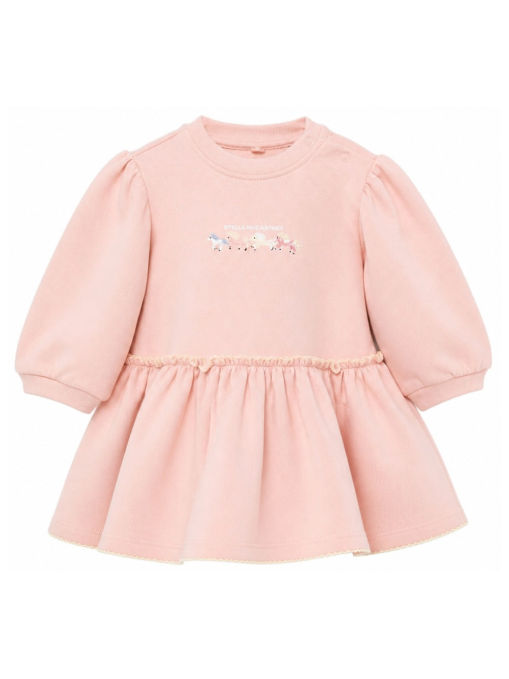 Abito per neonata Stella McCartney Kids rosa con ricamo sul davanti TZ1060 Z3059 50M STELLA McCARTNEY KIDS 