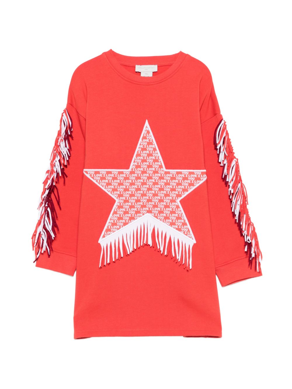 Abito per bambina Stella McCartney Kids rosso con frange applicate TZ1A20 Z3059 423 STELLA McCARTNEY KIDS 