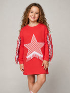 Abito per bambina Stella McCartney Kids rosso con frange applicate TZ1A20 Z3059 423 STELLA McCARTNEY KIDS 