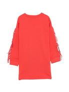 Abito per bambina Stella McCartney Kids rosso con frange applicate TZ1A20 Z3059 423 STELLA McCARTNEY KIDS 