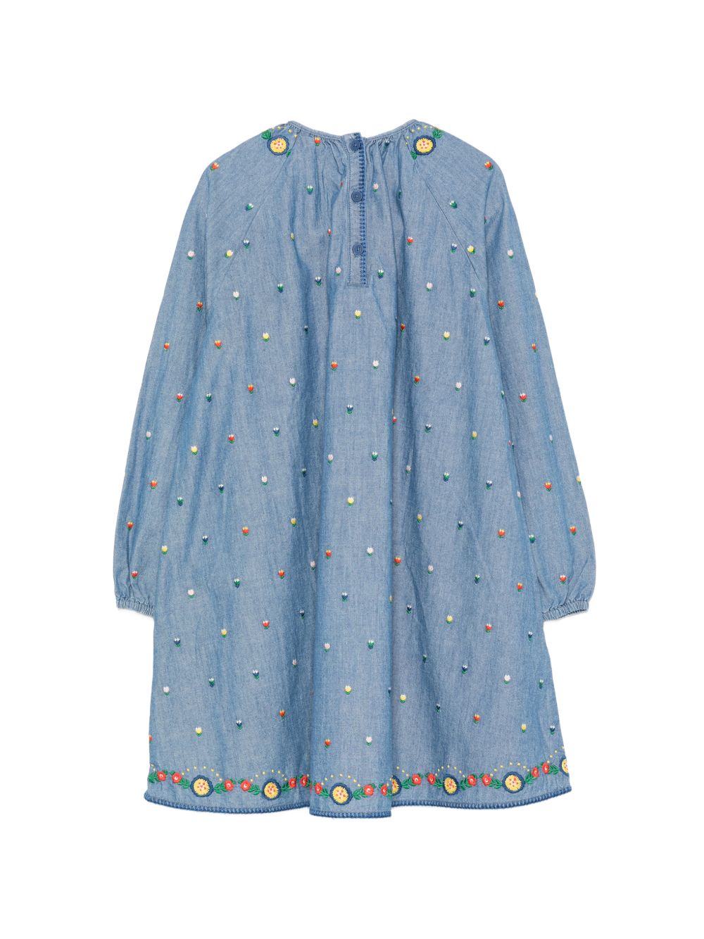 Abito per bambina Stella McCartney Kids blu con ricamo a fiori TZ1A50 Z3892 606EM STELLA McCARTNEY KIDS 