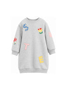 Abito modello felpa per bambina Stella McCartney Kids grigio con applicazioni TZ1A60 Z3059 807 STELLA McCARTNEY KIDS 