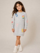 Abito modello felpa per bambina Stella McCartney Kids grigio con applicazioni TZ1A60 Z3059 807 STELLA McCARTNEY KIDS 