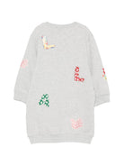 Abito modello felpa per bambina Stella McCartney Kids grigio con applicazioni TZ1A60 Z3059 807 STELLA McCARTNEY KIDS 