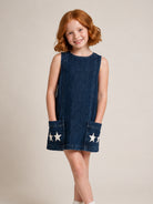 Abito per bambina Stella McCartney Kids in denim con tasche applicate TZ1A82 Z0746 665 STELLA McCARTNEY KIDS 