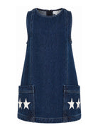 Abito per bambina Stella McCartney Kids in denim con tasche applicate TZ1A82 Z0746 665 STELLA McCARTNEY KIDS 